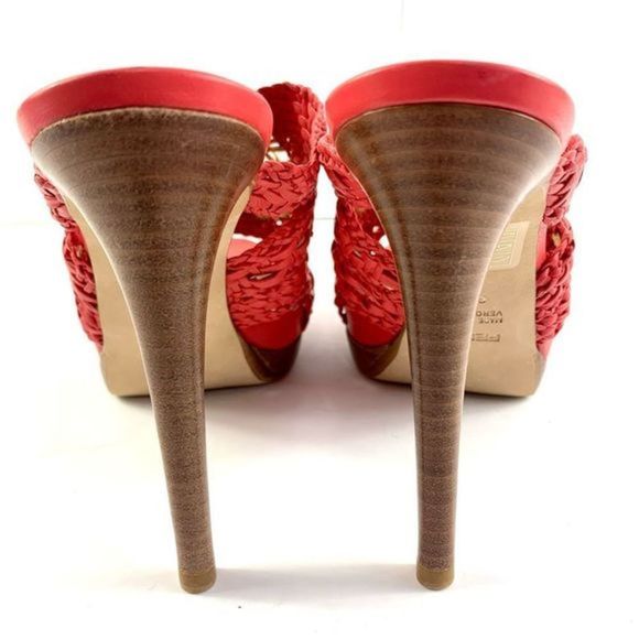 FENDI NWB Women’s 38.5 US 8 Red/Cream Leather Open Toe/back SlipOn Slide Sandal - Picture 8 of 13